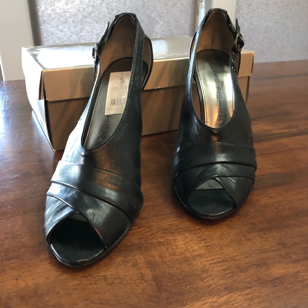 Black Leather 4 inch heel